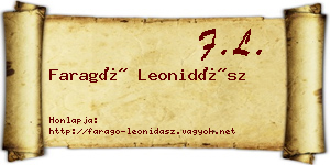 Faragó Leonidász névjegykártya